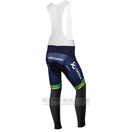 2016 Fahrradbekleidung Orica GreenEDGE Wei und Blau Trikot Langarm und Tragerhose - zum Schließen ins Bild klicken